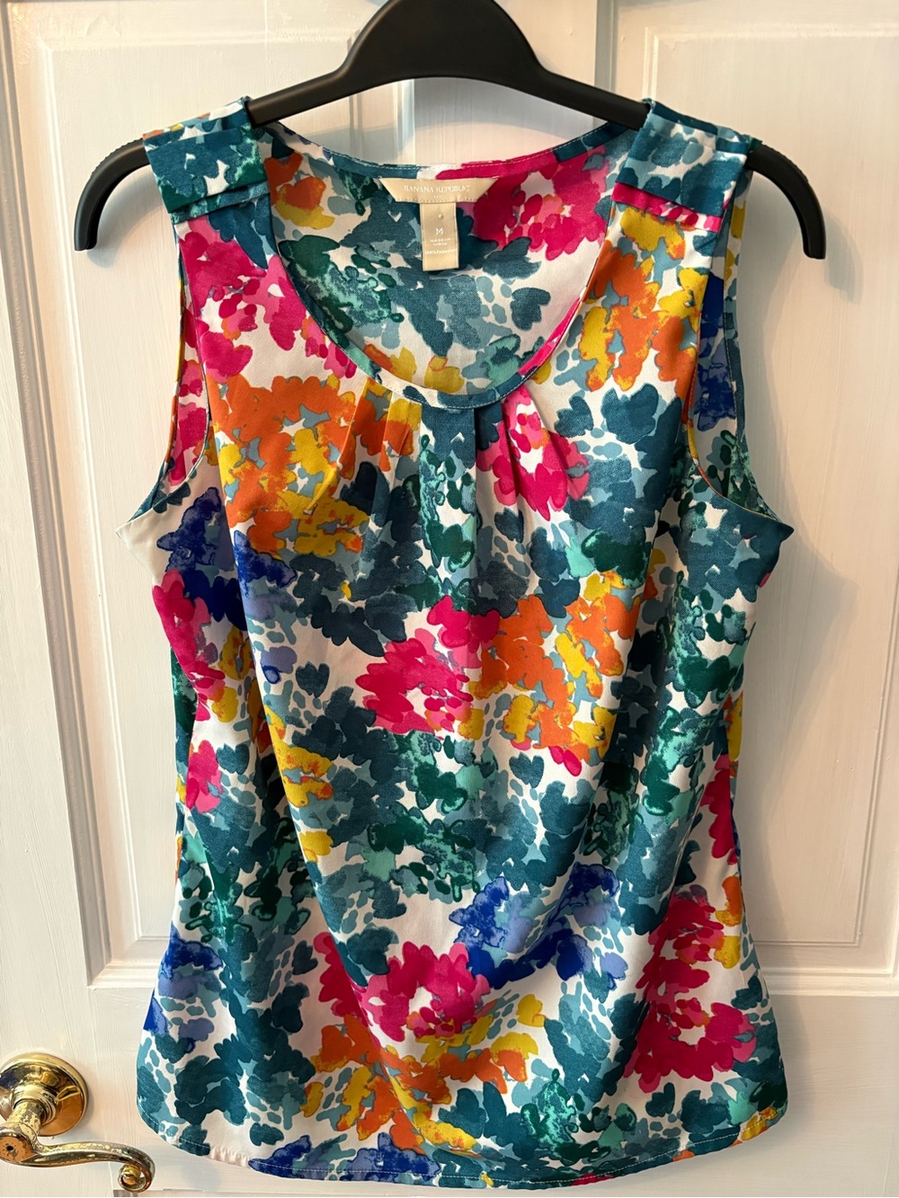 Banana Republic Multicolor Floral Sleeveless Camisole in Teal, Pink & Yellow
